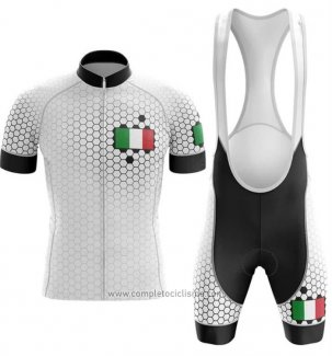 2020 Abbigliamento Ciclismo Italia Bianco Manica Corta e Salopette (4)